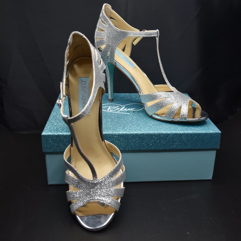 Sparkly Silver Heels, Betsey Johnson, NIB, Size 11